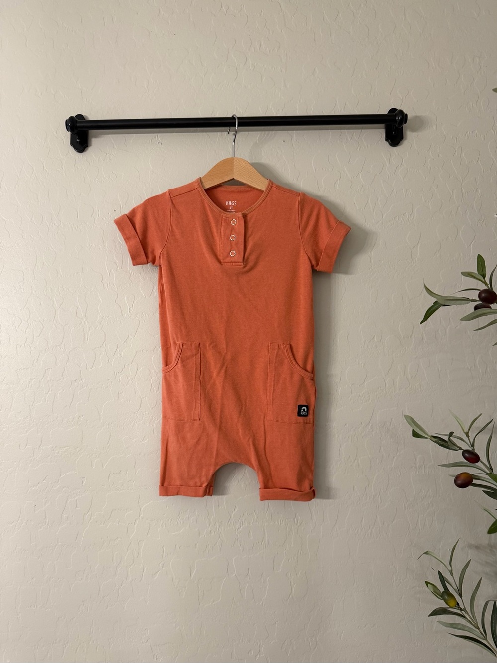 RAGS Short Sleeve Kids Snap Romper